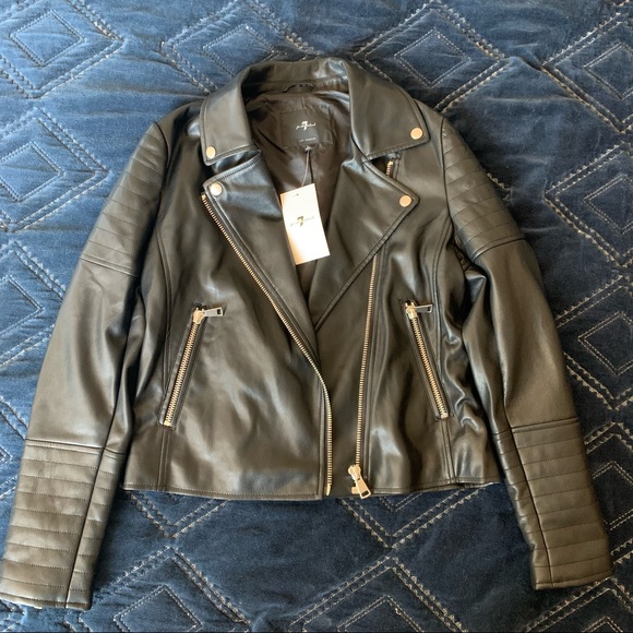 Black Faux Leather Moto Jacket | Poshmark